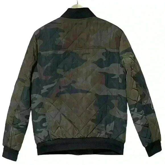 Calvin Klein Quilted Baseball Jacket S Camo Diamond Stitch  Full Zip Pockets NWT - Picture 4 of 13